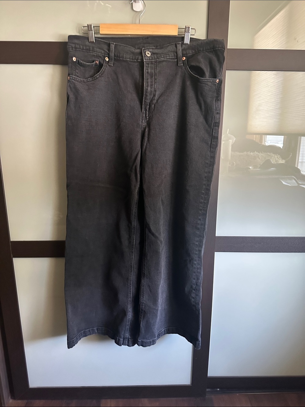 Women’s Gap Black Wide-Leg Denim Jeans size 16P